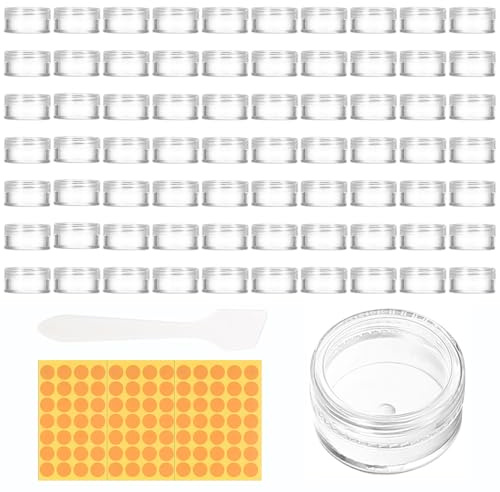 71 Stück 5 ml Döschen mit Deckel transparent Kosmetikdosen Set