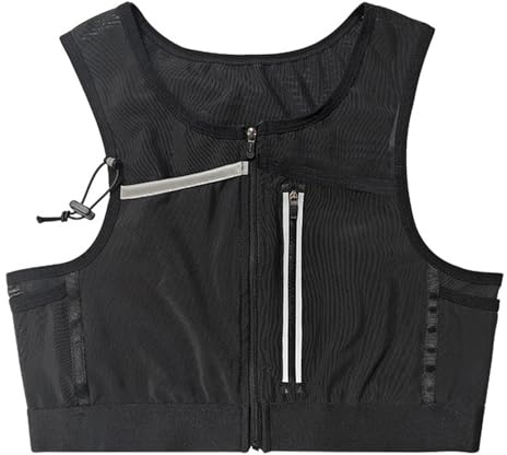 Gilet da corsa, riflettente, per escursionismo, bicicletta, equitazione, ciclismo, Nero, L, L