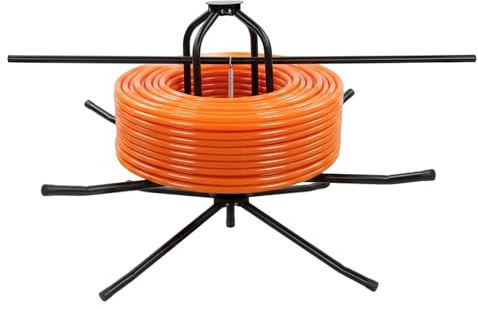 Enrollador de tubos de acero, máx. 200 kg, desenrollador estable para tubos de calefacción por suelo radiante PEX PERT AL/PEX, tubo de calefacción, tubo de agua, estante de tubo con bolsa y accesorios