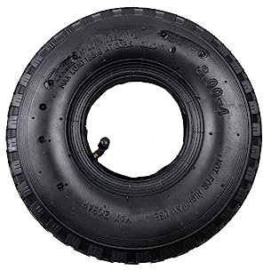 HKB ® 2 PR Reifen Mantel Decke Ersatzrad mit Schlauch Winkelventil für Sackkarre Handwagen Schubkarre Quad 3,00-4 260mm, 2 Stück, 700524