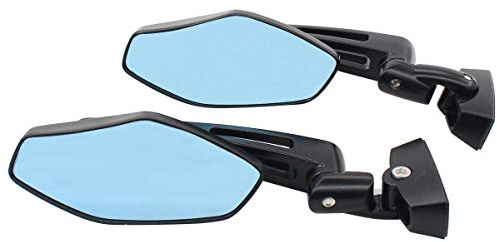 NewYall Pair Black Racing Rear view Mirror Double Adjustment Sport Bike Side Mirror for Kawasaki for Suzuki for Honda CBR 250 600 929 954 1000 GSXR 600 750 1000 SV 650S 1000S ZX6R ZX9R