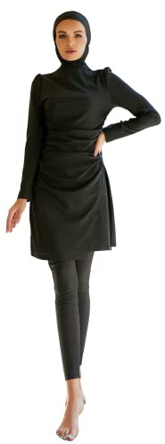 Greatfool Burkini Femme Musulmane - Maillot Islamique 3 pièces avec Couverture Modeste et complète - Hijab de Bain de qualité avec Protection UV UPF et séchage Rapide - L