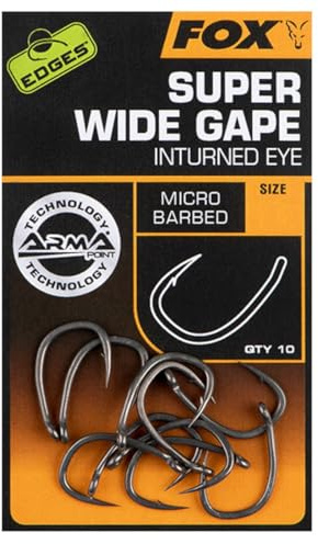 Fox Edges Armapoint Super Wide Gape Inturned Eye Hooks - 10 Haken, Größe:4