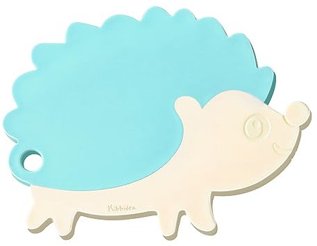 Kibbidea Tabla de cortar para niños, de plástico, pequeña, bonita, para la cocina, tablas de cocina, tabla de desayuno, color azul