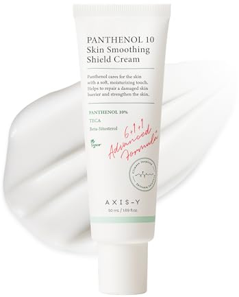 AXIS-Y Panthenol 10 Skin Smoothing Shield Cream Daily Facial Moisturizer Barrier Cream For Long Lasting Hydration & Soothing Vegan Korean Skin Care Face Lotion 1.69 Fl. Oz.