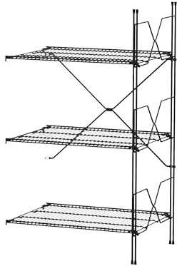 Wisy Scaffalatura Metallo 90x50x40 cm Modulo Aggiuntivo per Scaffale Metallo Garage, Scaffale Ufficio Modulare in Filo Metallico con Sistema di Aggancio Brevettato Made in Italy (90x50 cm)