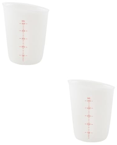 ABOOFAN 2pcs Measuring Cup Lab Scale Medication Cup Milk Food Silicone Beaker Visible Graduations Easy to Clean Precise Dosage for Lightweight Portable