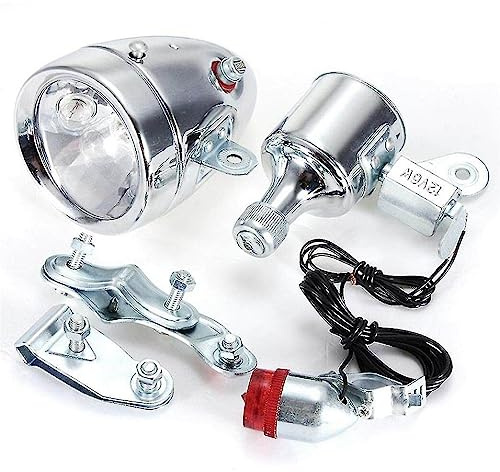 Faro delantero y luz trasera para bicicleta alimentados por dinamo de ciclismo - Juego de luces para bicicleta