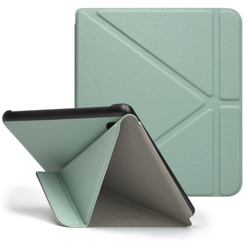 Tenano Kobo Vågen färgfodral (modell: N428, 2024 Release), 7 tum Origami-skydd med automatisk vila/vakna - Agave Green