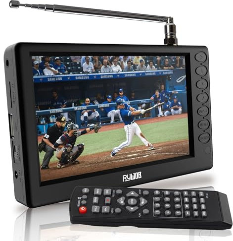 Rywob 5''Small Portable TV,Mini Digital TV with ATSC/TF Card/USB,Battery Operated TV with Stand for Camping,Car,Kitchen,Travel,Emergency