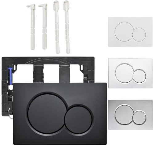 Doppelspül-Stellantrieb, kompatibel mit Geberit 115.770.DW.5 WC-Stellantriebsplatte, verdeckte Tankspülung, WC-Teile, passend für Sigma verdeckte Tanks, 2x6- und 2x4-Installationen (mattschwarz)