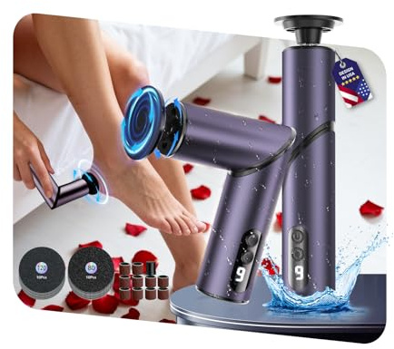 2026 Upgrade Folding Electric Foot File【Eliminate 99.92% Keratin in 3 Minutes】【4 in 1-9 Speed Adjustment + LED Display 】 Electric Foot File Hard Skin Remover 80 Mesh + 120 Mesh Sandpaper Dark Purple
