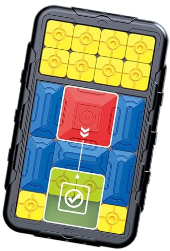 Slide Puzzle,Strategic Magnetic Kids Travel Toys - Magnetic Brain Teaser Educational Sensory Toys Sliding Block Game for Travel Outdoor Road Trip Kids Family