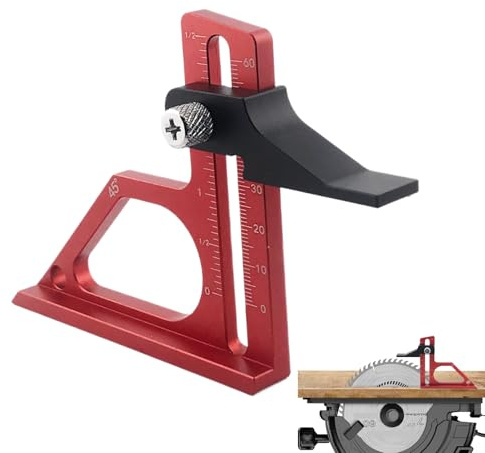 Altimetro per seghe circolari – Strumento di regolazione in legno con scala – Accessorio multifunzione per sega circolare da tavolo con strumento di misurazione resistente all'usura per lavorazione di