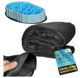 Garvee Tapiz de Suelo para Piscina Ovalada, Alfombrilla Protectora Antiperforación y Antimaleza, Base para Piscinas Desmontables e Hinchables