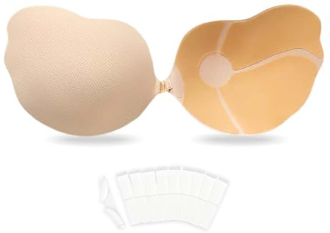 Sticky Bra, Upgrated Breathable Adhesive Bra for Women Ultra Sticky Invisible Push Up Silicone for Strapless Backless Dress