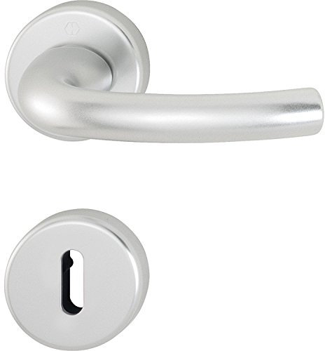 HOPPE 2951766 Drückergarnitur Tokyo mit Rosetten BB (Buntbart), silber eloxiert