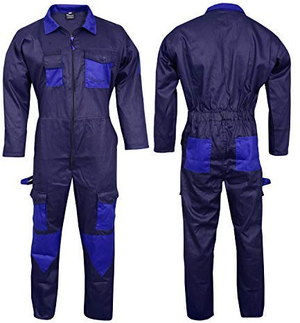 NORMAN Bleu Marine Hommes Combinaisons Combinaison de Travail Global pour Entrepôt Mécaniciens Travail Wears - Bleu Marine, S