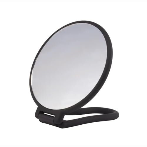PARSA BEAUTY Stellspiegel mit 3-Fach Vergrößerung – Doppelseitiger, runder Kosmetikspiegel, schwarz, modernes Design für präzises Stylen – Spiegel zum Stellen und Hängen – 14,5 x 14 x 1 cm