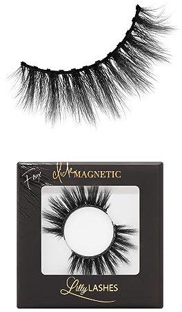 Lilly Lashes Click Magnetic Eyelashes - Miami Magnetic Faux Mink Lashes for a Natural Look - False, Wispy Magnet Eyelashes - Vegan Makeup Lash Extension - Magnetic Eyelashes Without Eyeliner