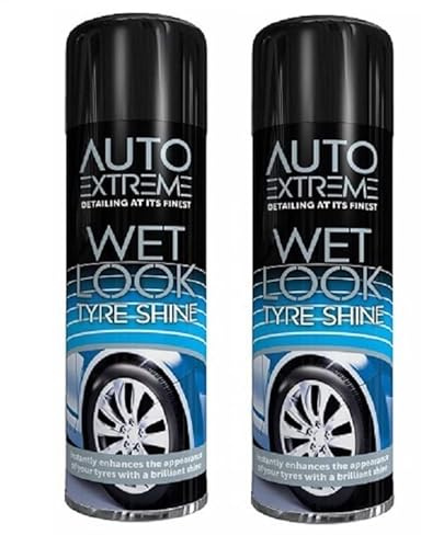 SuperGift.com 2x Wet Look Tyre Shine Spray Leaves A Long-lasting Wet Look To Tyres Gloss Finish, Easy to apply 300ml each