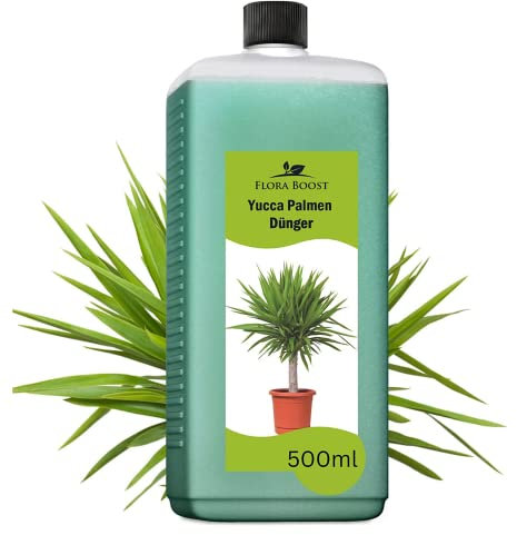 Konfitee Yucca Palmen Dünger Flora Boost 500ml I Für bis zu 100L Gießwasser I Zimmerpflanzen Dünger für Palmlilien I Flüssiger Blatt- & Wurzeldünger I 100% natürlicher Pflanzendünger