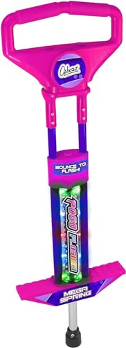 Unibos | Bouncy Light-Up Kids Pogo Stick With Large Comfortable Handlebars | Fun, Safe & Colourful Light-Up Pogo Sticks | For Boys & Girls Ages 5+ (Pink & Purple)