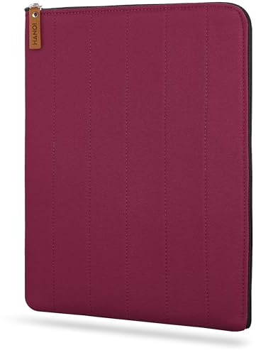 HANOI Collection® Lisboa™ Bok ärm med dragkedja, Bokskydd med vadderad. Skydd för läsböcker, Bokomslag för pocketböcker och stora böcker. Present till bokälskare, Läsare gåvor. (Lila, Stor)