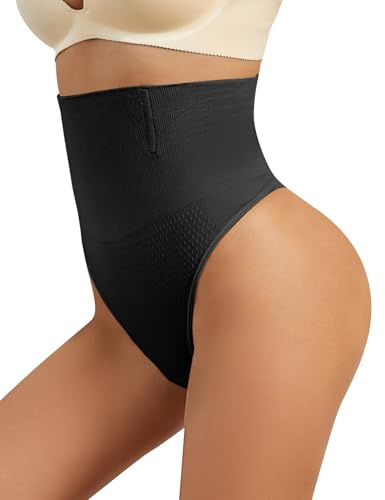 Tummy Control Thong Shapewear for Women Slim High Waisted Control Knickers | Waist Compression Breathable Butt lifter Shaping Underwear Girdle with 4 Steel Bone All day Comfort Party Wedding
