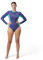Speedo Women's Long Sleeve Panel Swimsuit Swimsuit Swimming Costume Hapuna Blue Size 36 Approx UK 14