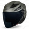 Casque Moto Jet homologué CRUIZER Drax Double visière Noir Mat/Gris, Taille M