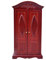 ZASCHMOY Puppen-Kleiderschrank, Maßstab 1:12, Puppenhaus-Schlafzimmermöbel, Puppenhaus-Zubehör, Mini-Vintage-Holz-Doppeltür-Schrank (Burgund)