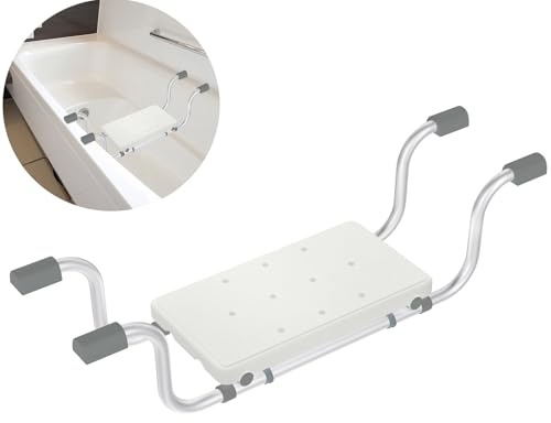 Froadp Badkarsstol, badkarsstol för seniorer, halkfri sittbräda utdragbar 72–82 cm, lastkapacitet 150 kg badkar generiskt badstol, gravida, äldre människor badkarstol