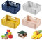 Ksvaye 4 Stücke Klein Klappboxen Faltbar Stabil Plastikkorb Aufbewahrungskiste, Einkaufskiste Klappbar Aufbewahrungsbox Kunststoff Faltkiste für Küche, Bad, Büro, Schlafzimmer, Klassenzimmer, Schrank