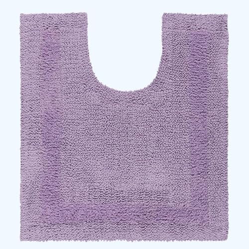 HOMESCAPES Alfombrilla de baño de lujo, 1600 g/m², extra suave, 100 % algodón, reversible, antideslizante, lavable, súper absorbente, de secado rápido, alfombra de pedestal para inodoro, color morado