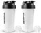 GEMFUL Doppio Shaker Proteico 750ml 2 Borracce con Shaker Ball per Sport e Fitness. Perfetti per Pre e Post Workout - Senza BPA （bianco）