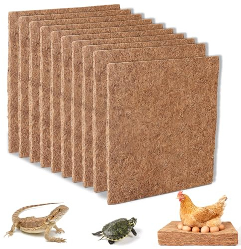 EFUTURETIME 10 x häckningsmatta för höns 30 cm x 30 cm i naturlig kokosfiber, återanvändbar för att lägga ägg eller upprätthålla värmen