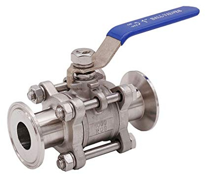 Vanne à bille*Répartiteur de tuyau, vanne bille 3 pièces Tri-Clamp 1 en acier inoxydable, diamètre extérieur 50,5 mm, matériel sanitaire SS304 for brassage amateur, 1 pièce