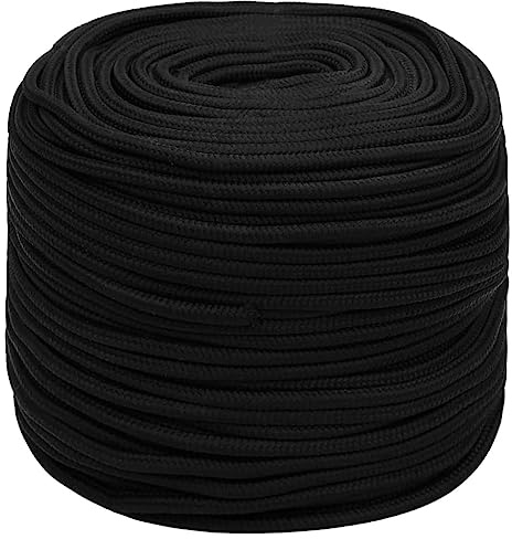 Cuerda de trabajo negra 10 mm 50 m poliéster para interior y exterior