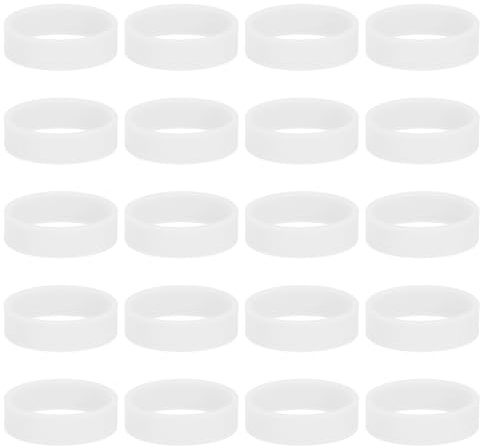 QUARKZMAN 30 stycken silikongummiband halkfria 3 cm (1 22 tum) vit | Platta elastiska gummiband, för böcker fällor konst dragsko