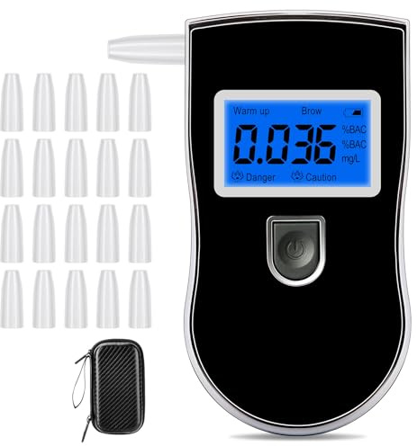 Winload Alcohol Breathalyzer, Portable Alcohol Breath Tester with 20Pcs Mouthpieces, High Accurate BAC Breathalyzer, Professional Breathalysers Blood Alcohol Tester with LCD Digital Screen