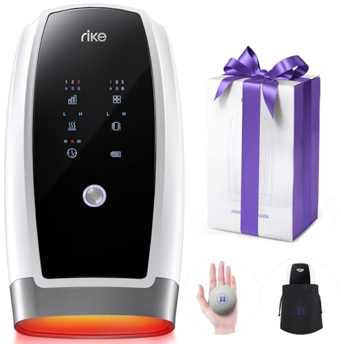 RIKE Hand Massager, 6 Modes 6 Intensities Hand Massager with Heat and Compression Arthritis and Carpal Tunnel, Mothers Day Gifts for Women Men (White)