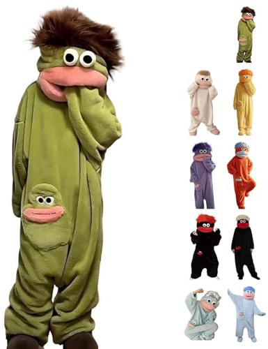Combinaison Pyjama Femme Homme Silly Onesie Pajamas Deguisement Famille | Polaire Vêtement de Drole Amusant avec Capuche,Une Pièce Monstre Costume,pour Le Plaisir en Famille et la Détente Confortable