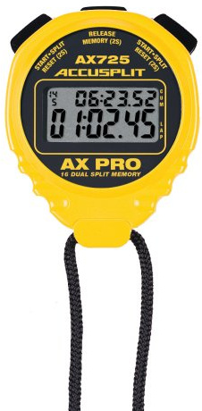 ACCUSPLIT AX725 PRO MEMORY (16) Dual Line Stopwatch (Yellow)
