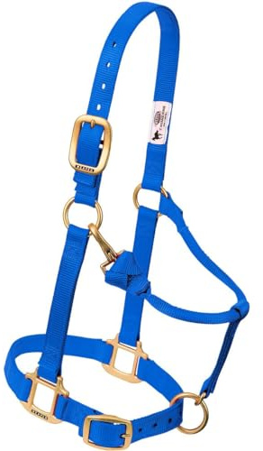 Weaver - Cabestro de Cuero Ajustable, Azul, 1 Large Horse