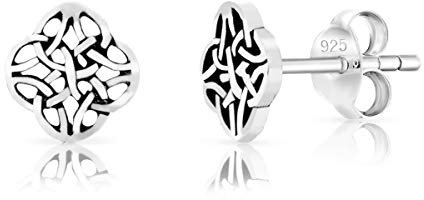 DTPsilver® KLEINE Ohrringe 925 Sterling Silber - Keltisch Knoten Ohrstecker - Durchmesser 7 mm