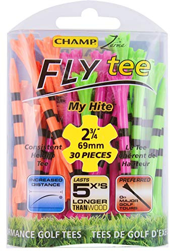 Champ 86511 Zarma Flytee My Hite 2-3/4 30 Count Citrus Mix with Black Stripes Golf Tees