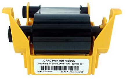 800033-301 Schwarzes Schwarzes Farbband ZXP3 Ribbon Resin Black Ribbon für Zebra ZXP Series 3 ZXP3 Kartendrucker, 2000 Bilder