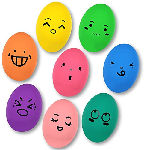 TONGKTAI Hundespielzeug Quietschend, 8 Stück Interaktives Latex Hundebälle Quietsch Spielzeug, Weiche Hüpfende Eiförmige Tierbälle für Welpen, Kleine Hunde