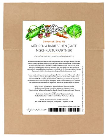 Carottes & Radis - kit de graines avec 5 plantes compagnes pour la culture associée